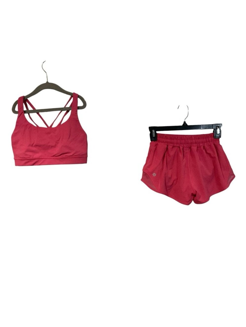 Lululemon Energy Pink Sports Bra (Size 4) & Hotty Hot LR Short (Size 2)